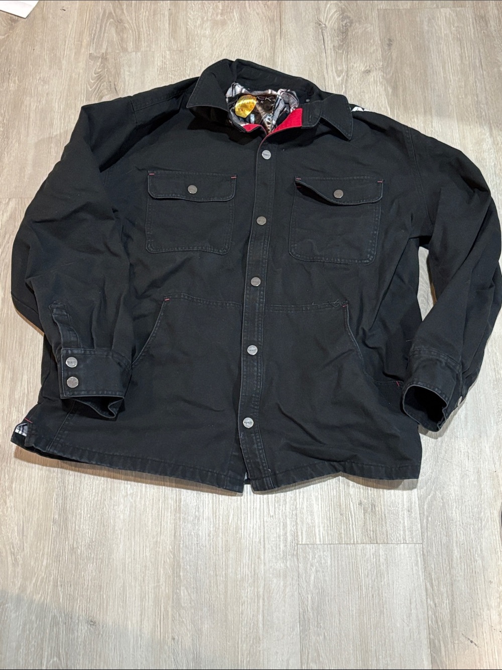 Choko Dodge Ram Lightweight Black Jean Jacket with Snap Front‎